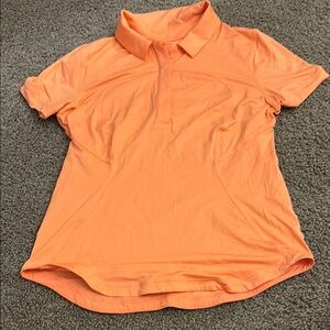 Lululemon Athletica Orange Fitted Polo Shirt